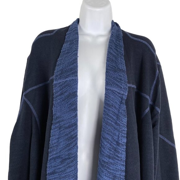 One World Reversible Open Cardigan Women's‎ 3X Blue Cotton Blend NWT CJ-1134 - Picture 7 of 15